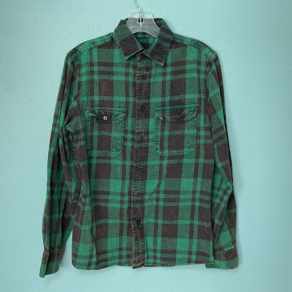 Urban Renewal Acid Washed Plaid Button Down